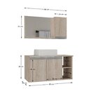 Conjunto De Gabinete Banheiro 80cm Com Cuba E Espelheira -