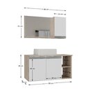 Conjunto De Gabinete Banheiro 80cm Com Cuba E Espelheira -