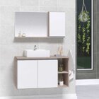 Conjunto De Gabinete Banheiro 80cm Com Cuba E Espelheira -