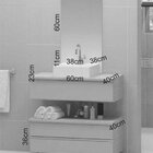 Conjunto De Gabinete Banheiro Creta 60cm Com Cuba E Espelho -