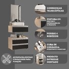 Conjunto De Gabinete Banheiro Creta 60cm Com Cuba E Espelho -