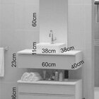 Conjunto De Gabinete Banheiro Creta 60cm Com Cuba E Espelho -