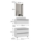 Conjunto De Gabinete Banheiro Creta 60cm Com Cuba E Espelho -