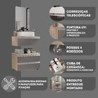 Conjunto De Gabinete Banheiro Creta 60cm Com Cuba E Espelho -