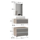 Conjunto De Gabinete Banheiro Creta 60cm Com Cuba E Espelho -