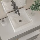 Conjunto De Gabinete Banheiro Creta 80cm Com Cuba E Espelho -