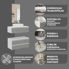 Conjunto De Gabinete Banheiro Creta 80cm Com Cuba E Espelho -