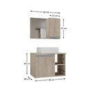 Conjunto De Gabinete Banheiro Virtus 60cm Com Cuba E Espelhei