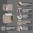 Conjunto De Gabinete Banheiro Virtus 60cm Com Cuba E Espelhei