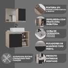 Conjunto De Gabinete Banheiro Virtus 60cm Com Cuba E Espelhei