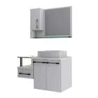 Conjunto De Gabinete De Banheiro Com Cuba Aria 41 E Espelheir