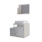 Conjunto De Gabinete De Banheiro Com Cuba Q39 E Espelheira Wo