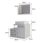 Conjunto De Gabinete De Banheiro Com Cuba Q39 E Espelheira Wo