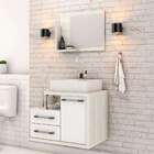 Conjunto De Gabinete De Banheiro Com Cuba Q39 E Espelheira Wo