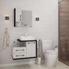 Conjunto De Gabinete De Banheiro Com Cuba Q39 E Espelheira Wo