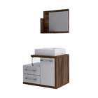 Conjunto De Gabinete De Banheiro Com Cuba Q39 E Espelheira Wo