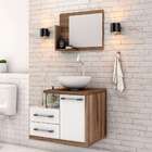 Conjunto De Gabinete De Banheiro Com Cuba R35 E Espelheira Wo