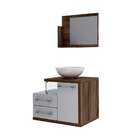 Conjunto De Gabinete De Banheiro Com Cuba R35 E Espelheira Wo