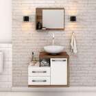 Conjunto De Gabinete De Banheiro Com Cuba R35 E Espelheira Wo