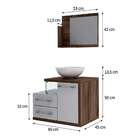 Conjunto De Gabinete De Banheiro Com Cuba R35 E Espelheira Wo