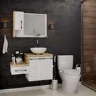 Conjunto De Gabinete De Banheiro Com Cuba R35 E Espelheira Wo