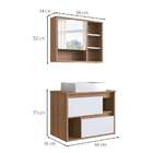 Conjunto De Gabinete E Armário De Banheiro Com Espelho Versat