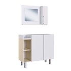 Conjunto De Gabinete E Espelheira Para Banheiro  Branco/bege