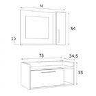 Conjunto De Gabinete E Espelheira Para Banheiro  Branco/bege