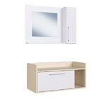 Conjunto De Gabinete E Espelheira Para Banheiro  Branco/bege