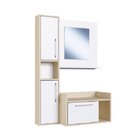 Conjunto De Gabinete E Espelheira Para Banheiro  Branco/bege