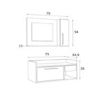 Conjunto De Gabinete E Espelheira Para Banheiro  Preto/madeir