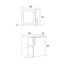 Conjunto De Gabinete E Espelheira Para Banheiro  Preto/madeir