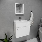 Conjunto De Gabinete Suspenso Com Espelheira E Cuba Mármore B