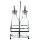 Conjunto De Galheteiro De Vidro Com Suporte De Ferro 2pçs 200