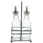 Conjunto De Galheteiro De Vidro Com Suporte De Ferro 2pçs 200