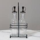 Conjunto De Galheteiro De Vidro Com Suporte De Ferro 2pçs 200