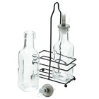 Conjunto De Galheteiro De Vidro Com Suporte De Ferro 2pçs 200