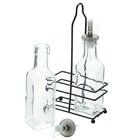 Conjunto De Galheteiro De Vidro Com Suporte De Ferro 2pçs 200