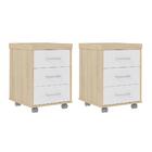 Conjunto De Gaveteiros Bournermonth Carvalho Branco