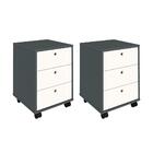 Conjunto De Gaveteiros Croydon Grafito Branco