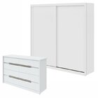Conjunto De Guarda-roupa 2 Portas 4 Gavetas 100% Mdf Nix e Cô
