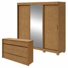 Conjunto De Guarda-roupa 3 Portas 3 Gavetas Saion Plus 1 Port