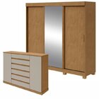 Conjunto De Guarda-roupa 3 Portas 3 Gavetas Saion Plus 1 Port