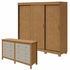 Conjunto De Guarda-roupa 3 Portas 3 Gavetas Saion Plus Com Pé