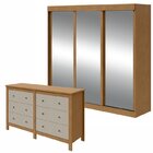 Conjunto De Guarda-roupa 3 Portas 3 Gavetas Saion Plus Super