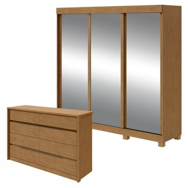 Conjunto De Guarda-roupa 3 Portas 3 Gavetas Saion Plus Super