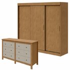 Conjunto De Guarda-roupa 3 Portas 3 Gavetas Saion Plus e Cômo