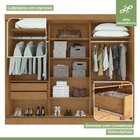Conjunto De Guarda-roupa 3 Portas 4 Gavetas Nice Com Espelho