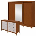 Conjunto De Guarda-roupa 3 Portas 4 Gavetas Nice Com Espelho