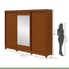 Conjunto De Guarda-roupa 3 Portas 4 Gavetas Nice Com Espelho
